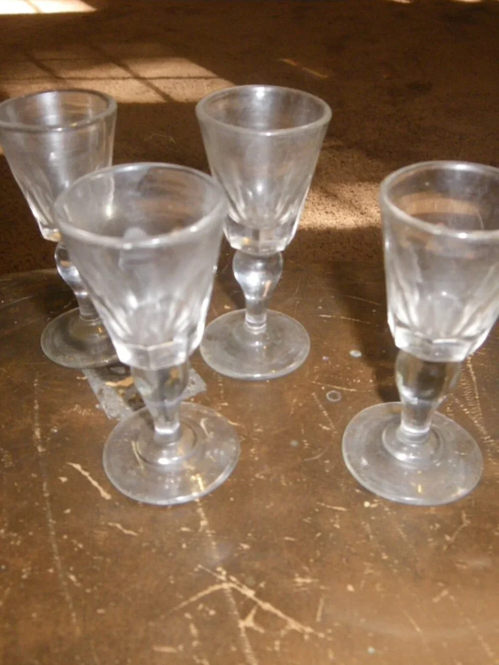 6 Vintage Small Cordial Wine Liquor Glasses 1 oz.